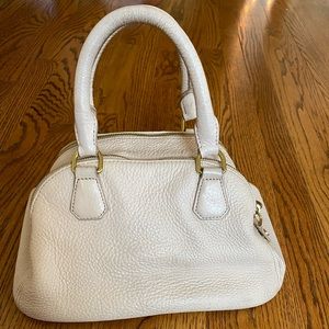 J CREW Biennial Satchel Cream Bag Leather #12457 Convertible Crossbody